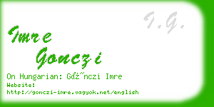 imre gonczi business card